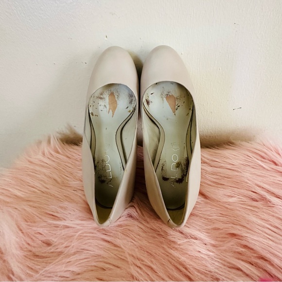 Aldo High Heel Pump Platform Stiletto NUDE Sz 5 - Picture 8 of 13